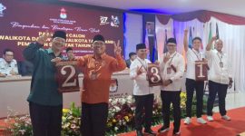KPU Kota Tangerang resmi menetapkan nomor urut Paslon Walikota dan Wakil Walikota untuk Pilkada 2024.