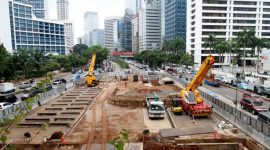 Proses Proyek Pembangunan MRT di sekitar MH Thamrin hingga Monas terus dilakukan. (foto humas mrt)
